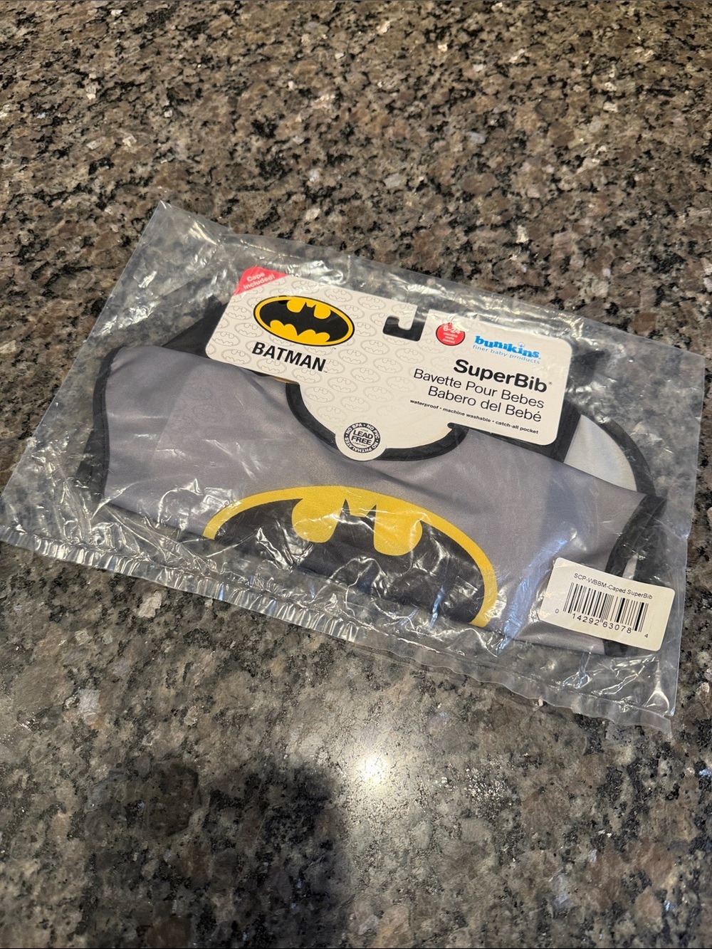 Bumkins Batman bib with cape